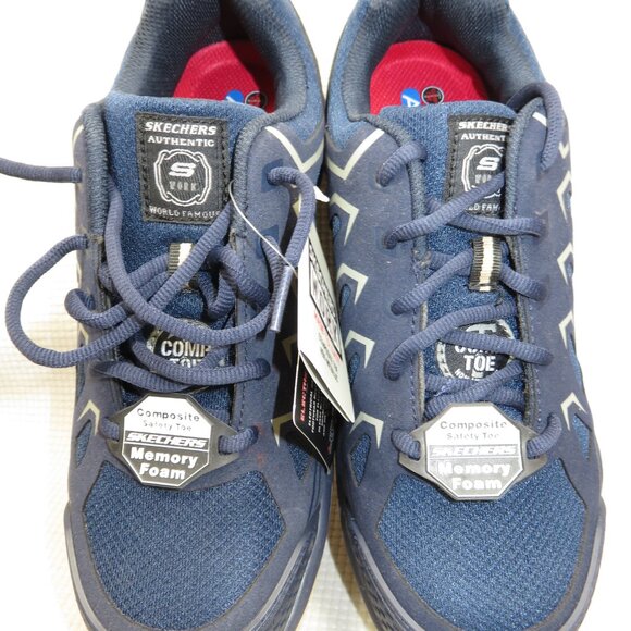 Skechers Malad II 200127 Composite Toe Work Shoes ASTM Navy/Tan Men\'s 7.5 NWT main image 15